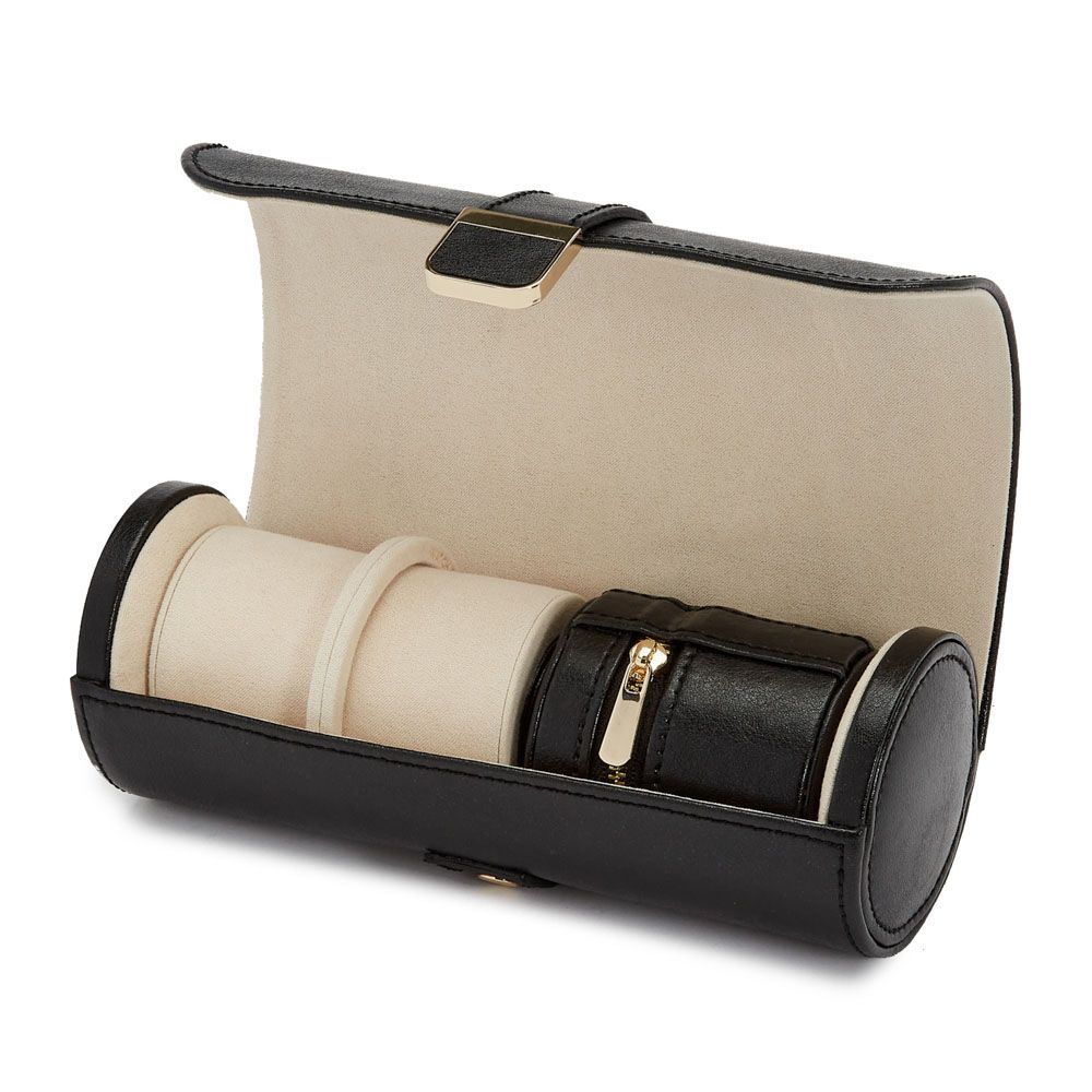 Wolf Palermo Double Watch Roll with Jewelry Pouch