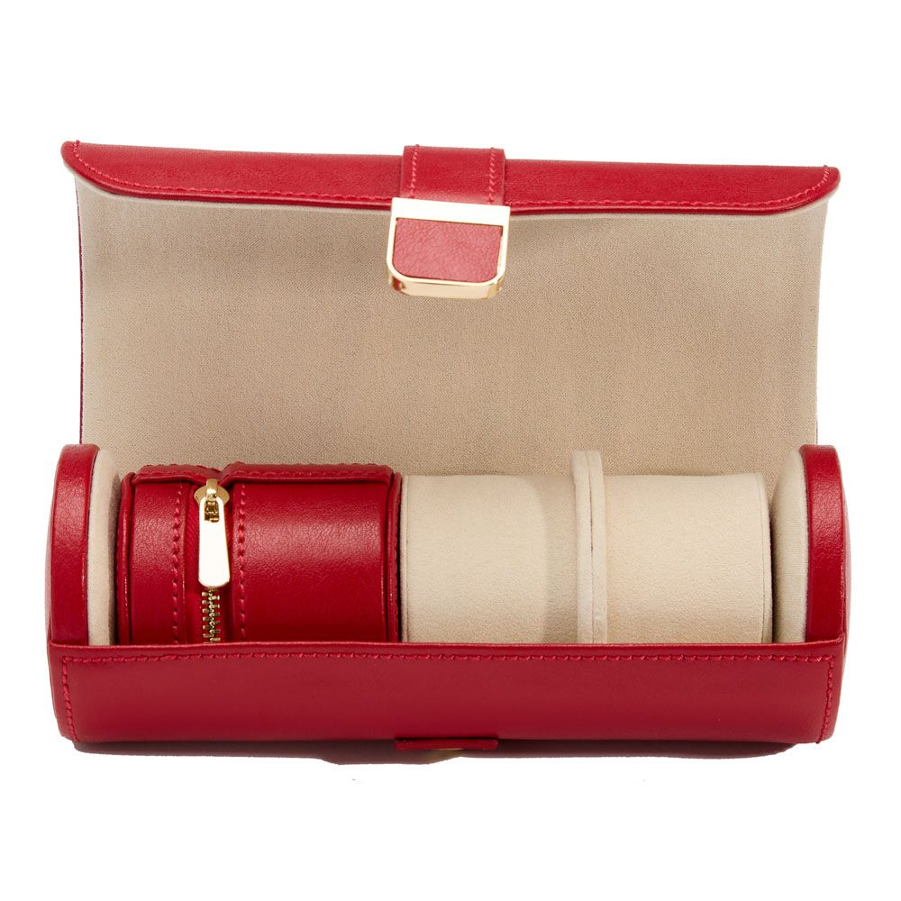 Wolf Palermo Double Watch Roll with Jewelry Pouch