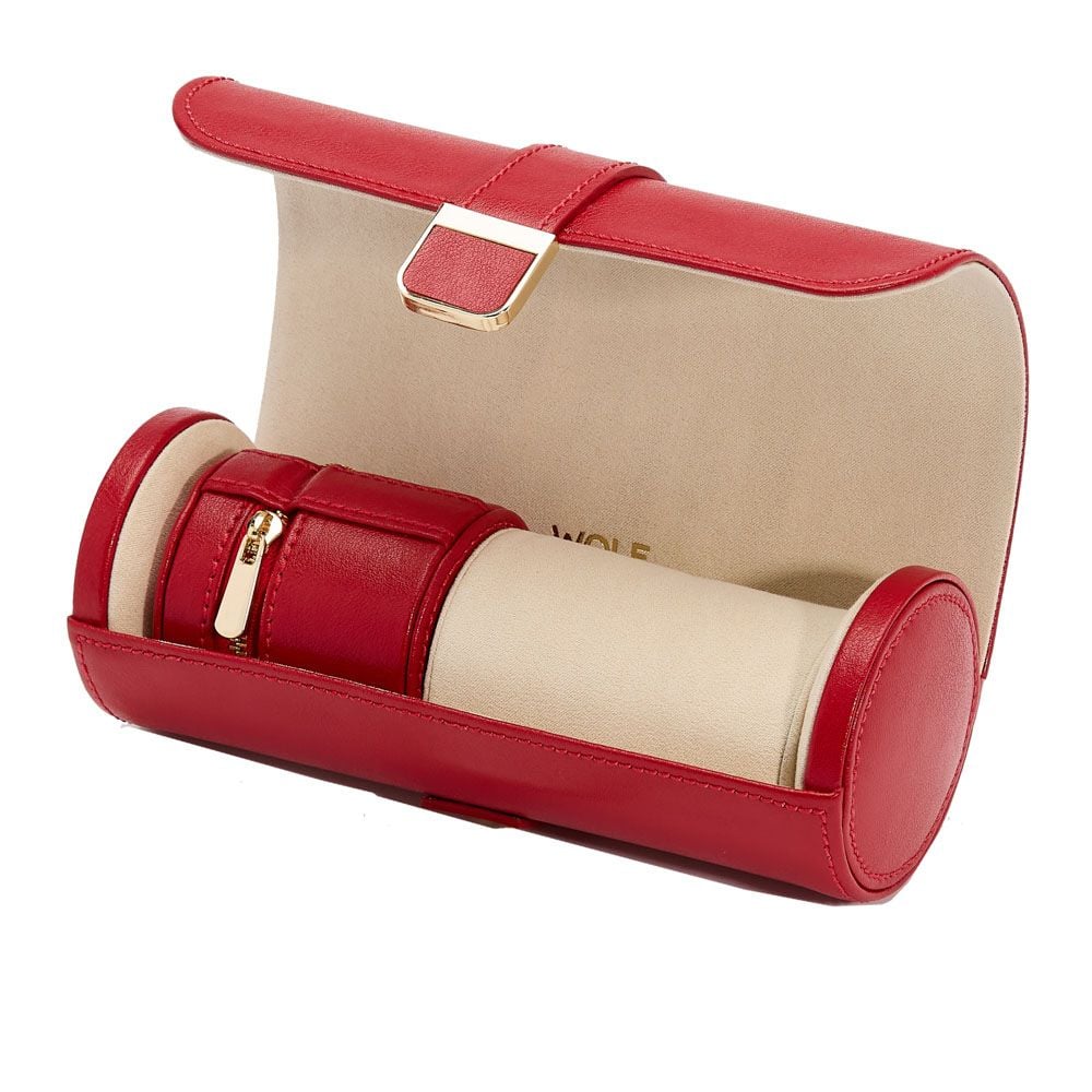Wolf Palermo Double Watch Roll with Jewelry Pouch