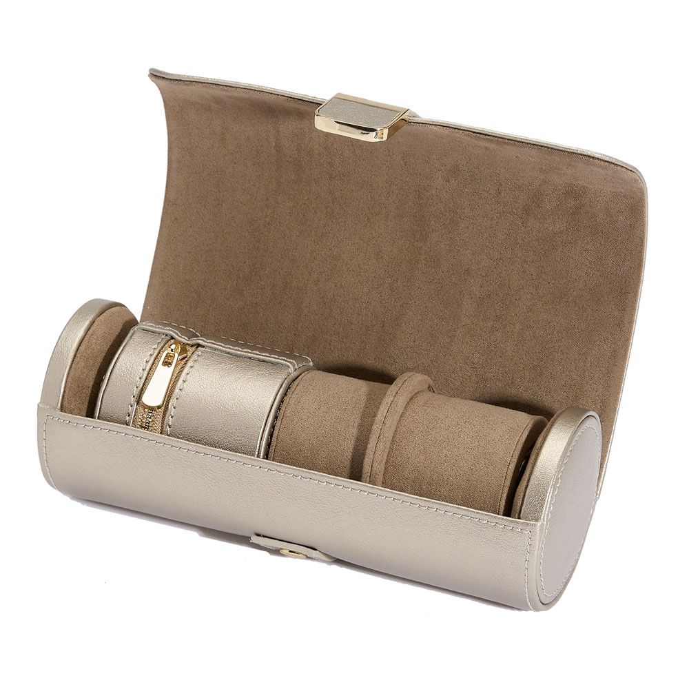 Wolf Palermo Double Watch Roll with Jewelry Pouch