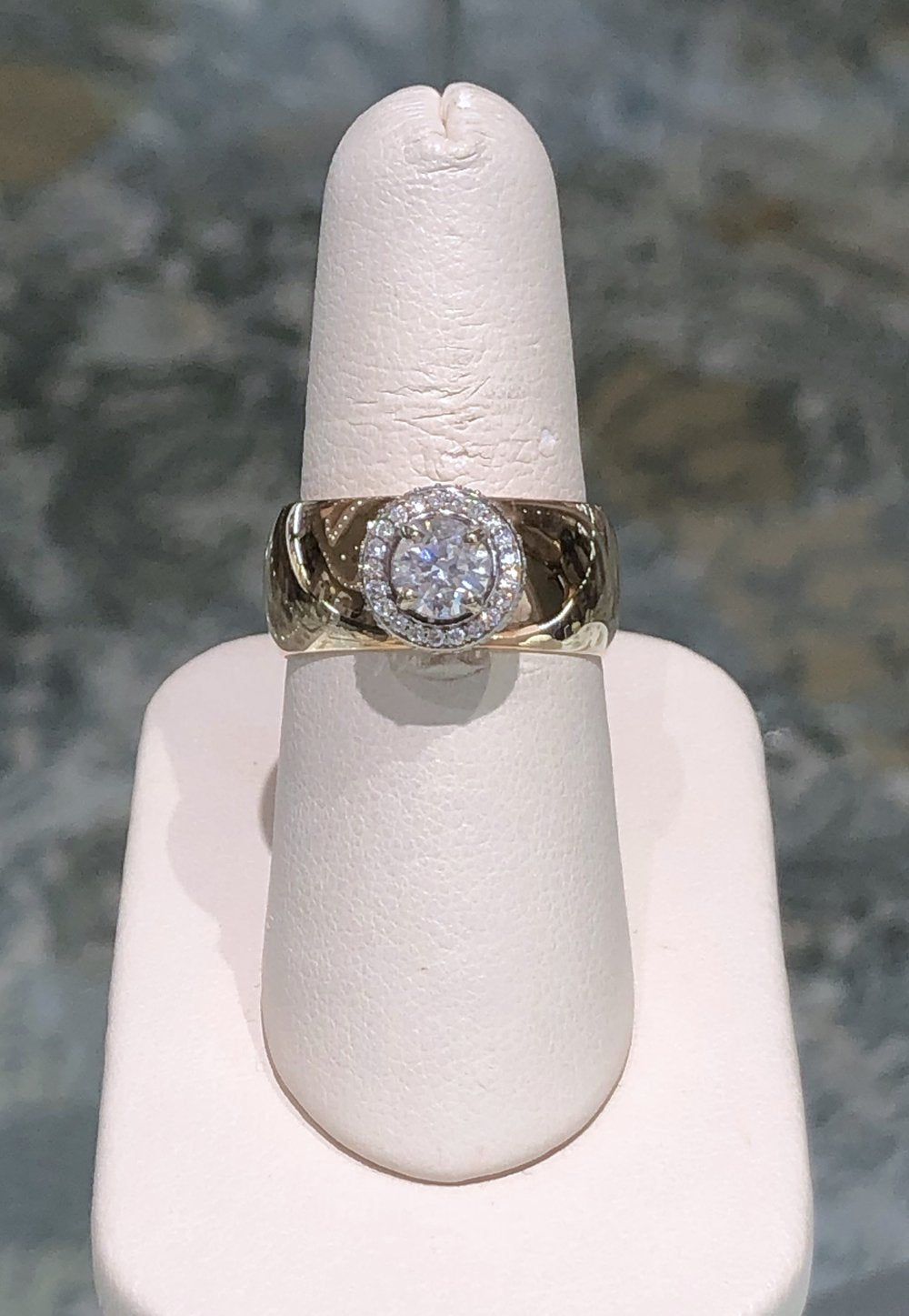 14kt Rose Gold Diamond Halo Ring